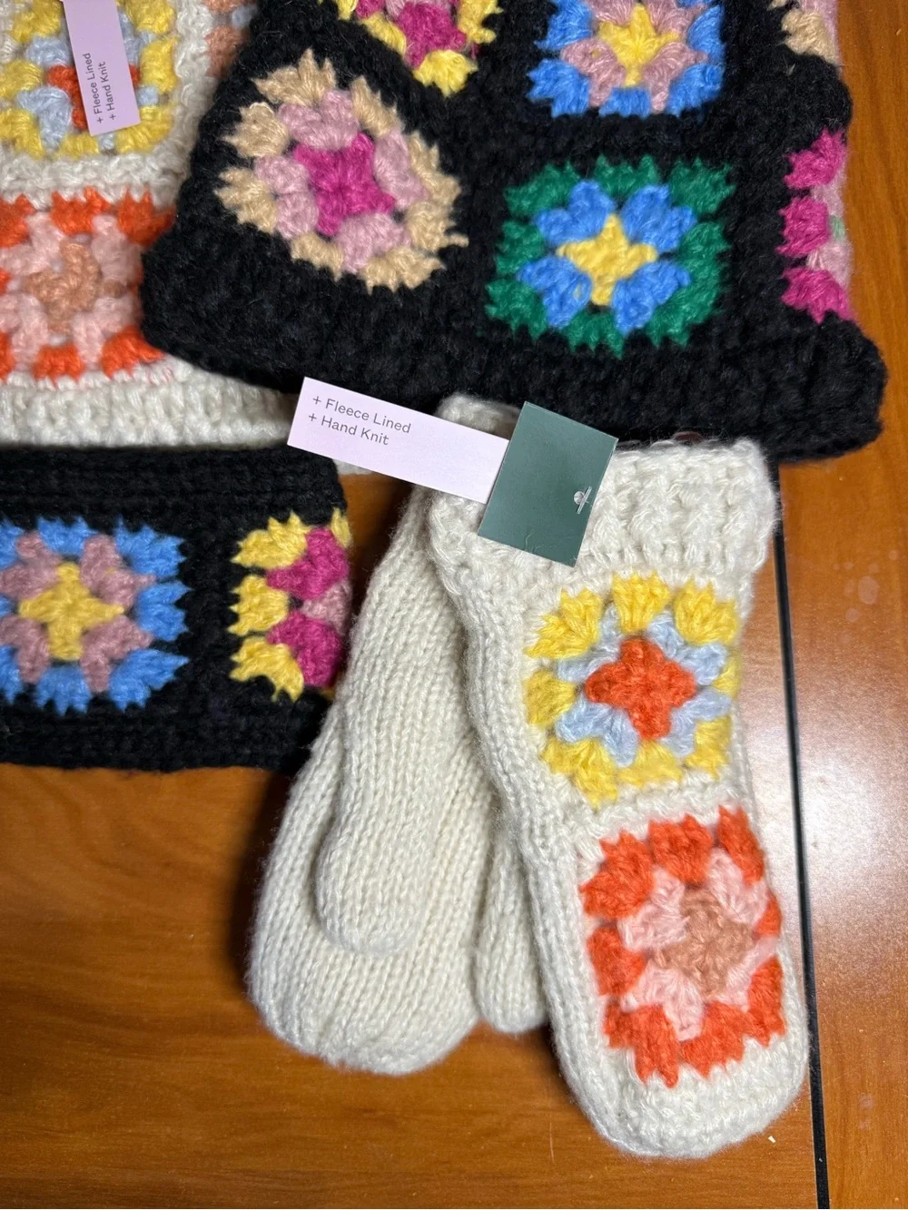 Bundle NWT Wild Fable Target Granny Square Crochet Winter Hat Gloves Headbands